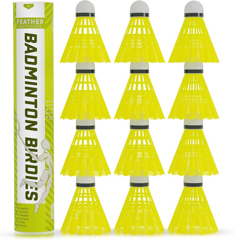 Eagle's Badminton Birdies - Plastic Bedminton Shuttlecocks White or Yellow for Baseball/Softball Batting Training - Backyard Sports Games Shuttle Balls for Indoor and Outdoor Matches - Image 1